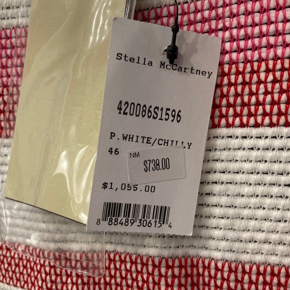 Stella McCartney NWT Red and White Knit Fringe Dress Size 46/M - Picture 5 of 7